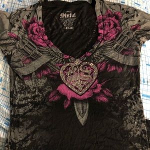 Sinful Affliction Shirt Size Large